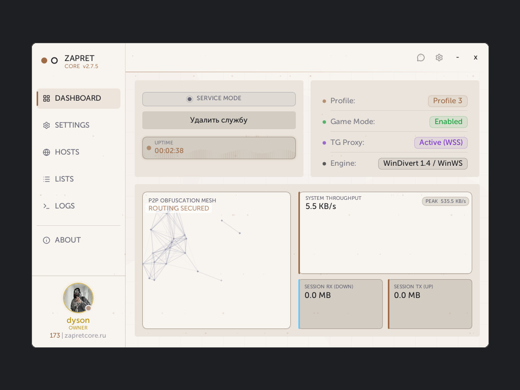 ZAPRET CORE — About